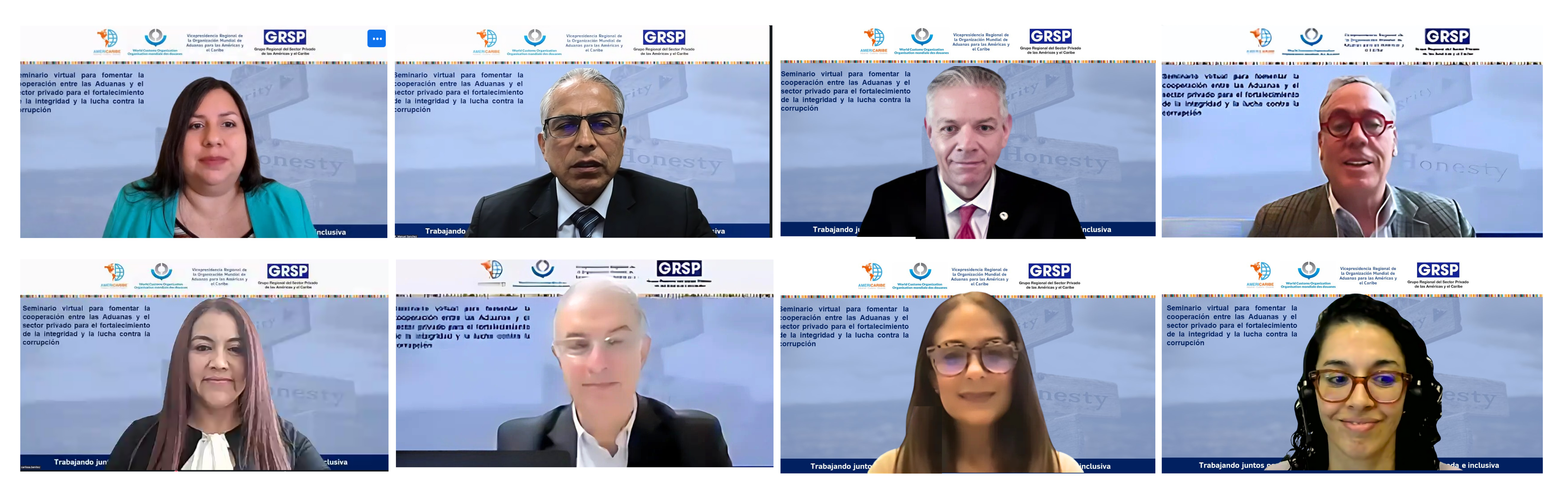 Front row, from left to right: Cintia Gomez, Manuel Emilio Sánchez, Erik Moncayo, Alfonso Rojas. Second row: Ana Carlissa Benitez, Alejandro Terzian, Suzanne Lemaitre, and María Victoria Cornacchione.  